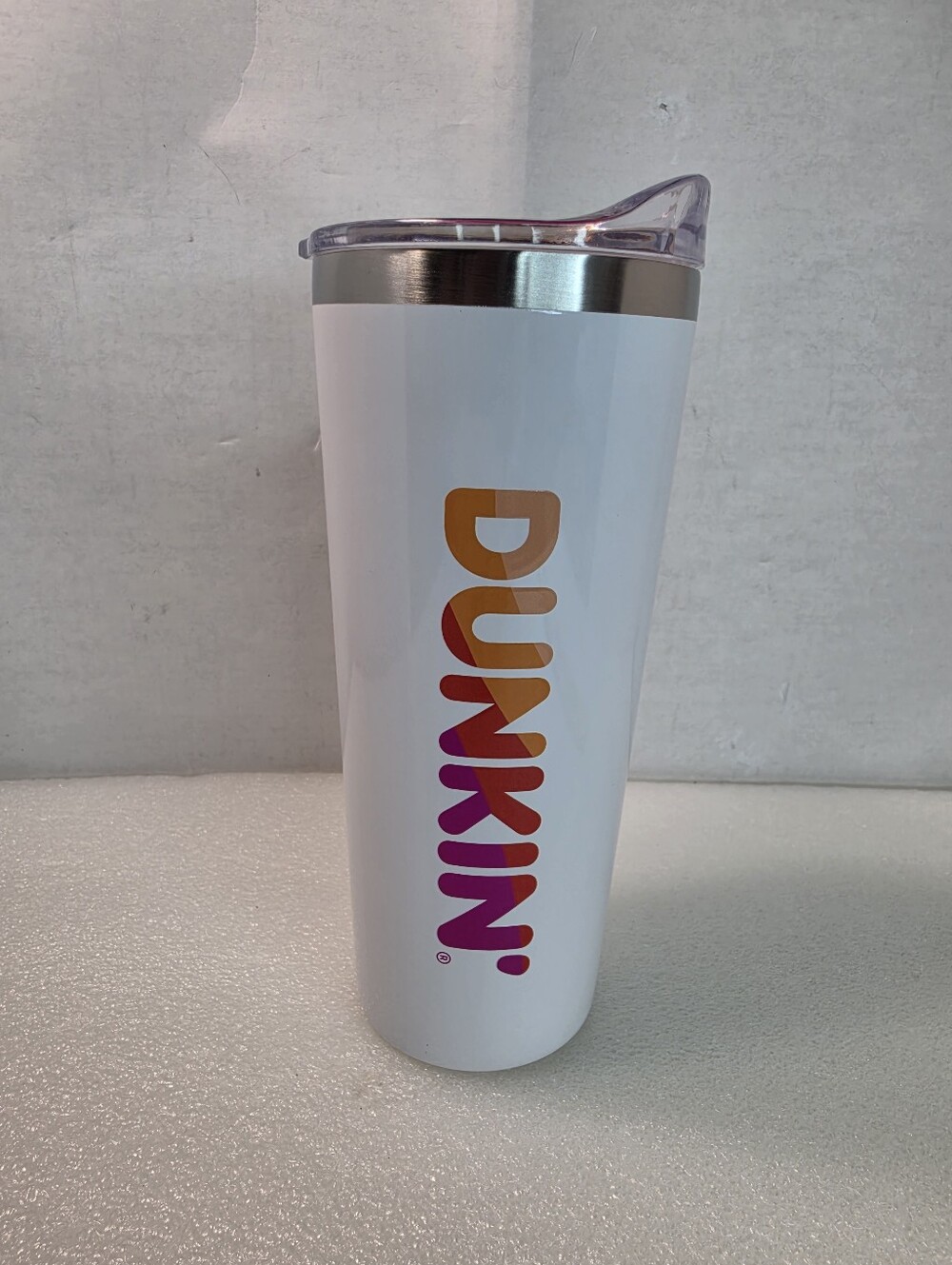 Dunkin Donuts 2023 Classic White Insulated Travel Mug. VGC